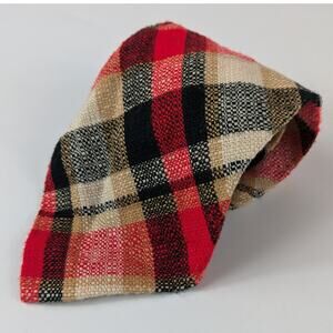 Plaid Polyacryl Mens Necktie True Vintage Bayer Aspirin Holiday Plaid Black Red